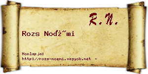 Rozs Noémi névjegykártya